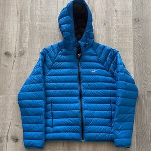 Blue Puffer Jacket with Hood